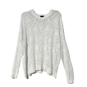 Torrid Open Knit Sweater Womens Size 3X White Pullover Timeless Classic Beach